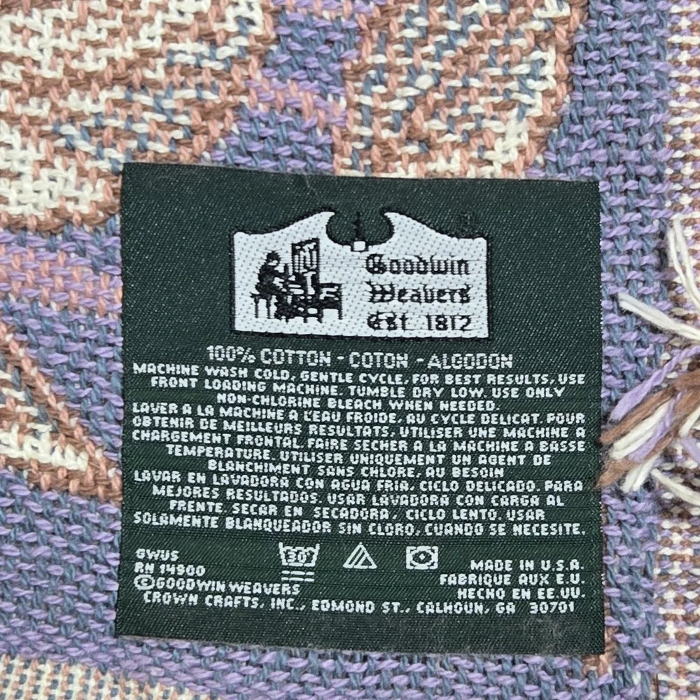 Vtg Ballerina Tapestry Throw Blanket Goodwin Weavers Ballet Pink Purple 68x48